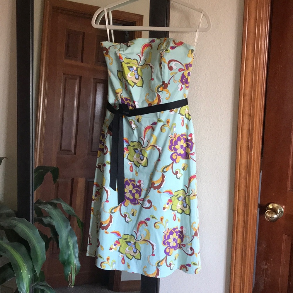 Final Touch Strapless Floral Dress